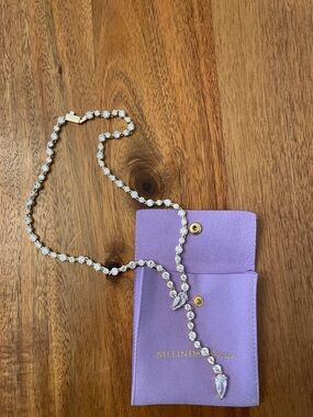 Melinda Maria - She's Arrived Lariat Tennis Necklace